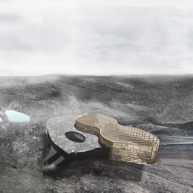 Geothermal Structure Embraces Greenery with Concrete and Timber Elements