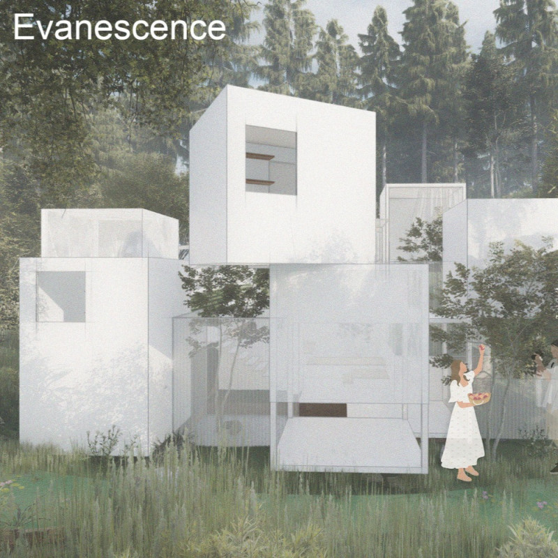 Translucent Fabric Layers and Playful Shadows in Versatile Living Spaces