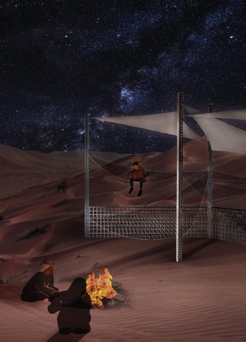 Adaptable Sandbag Lodges Surrounded by Desert Oasis