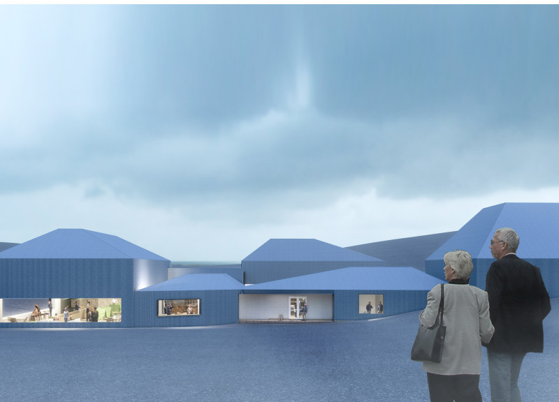 Vertical Greenhouse with Geothermal Energy Integration in Volcanic Landscape