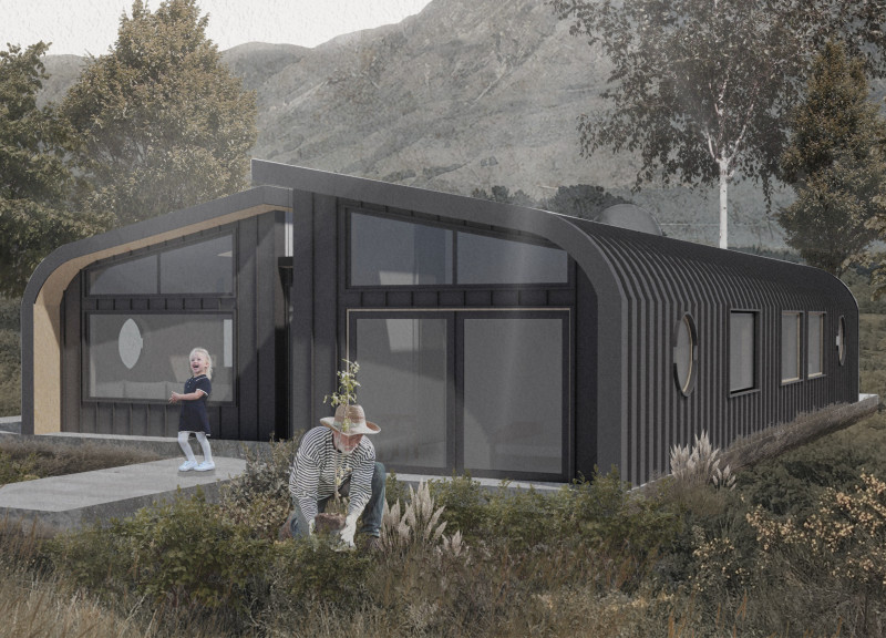 Curvilinear Forms and Structural Insulated Panels Enhance Affordable Living in a Sustainable Landscape