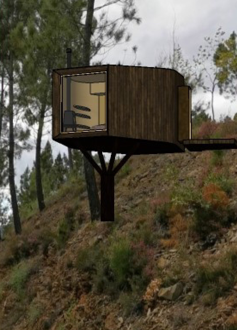 Stilted Retreat Crafted from Eucalyptus and Insulated with Cork Amidst a Forest Canopy