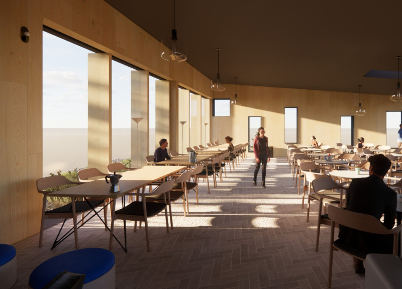 Geothermal Integration and Lavacrete Cladding in a Sustainable Coffee House