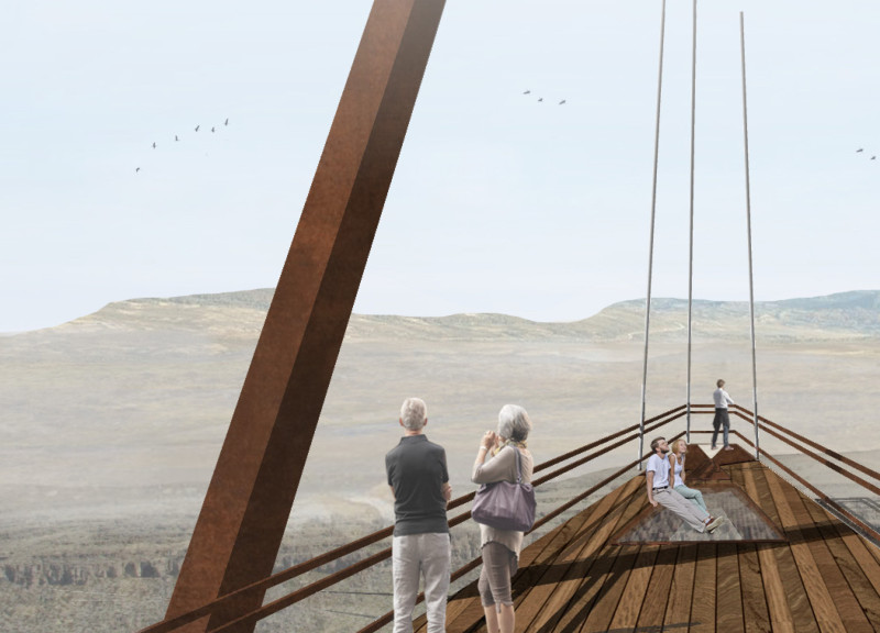Tension Cables and Metal Pillars Elevate Visitor Experience in Icelandic Landscape