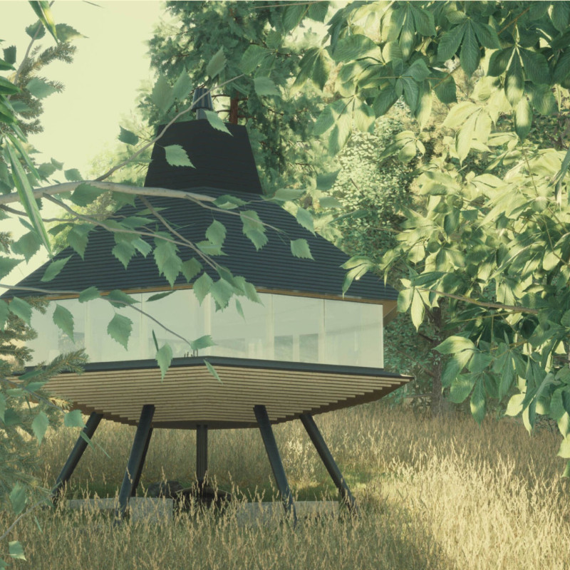 Hexagonal Structure Embracing Natural Light with Locally Sourced Timber and Steel Elements