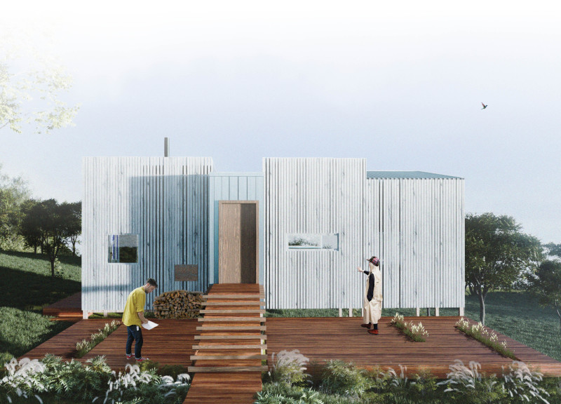 Timber Retreat with Aged Wood and Sunken Lounge Overlooking Nature