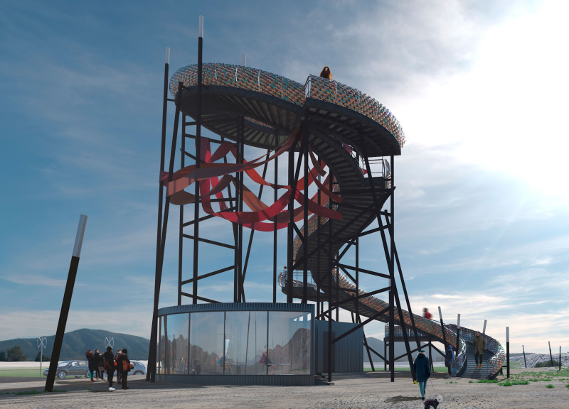 Dragon Scales and Red Fabric Create a Mystical Visitor Experience in Iceland
