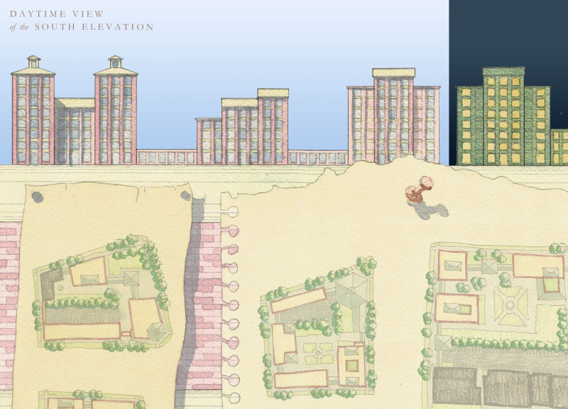 Enclosed Outdoor Zones with Modular Living Units for Affordable Housing