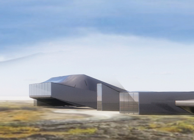 Horizontal Tower Embracing Natural Thermal Springs in Iceland's Landscape