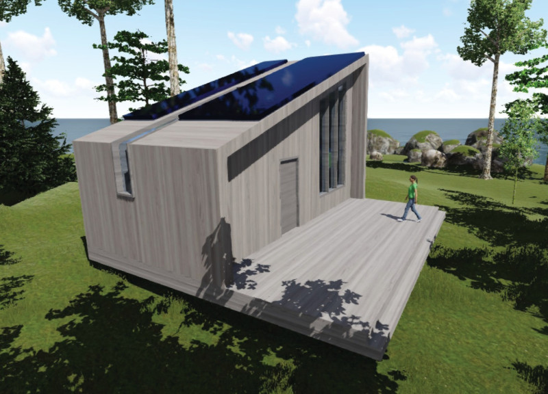 Vertical Timber Panels Supporting off-Grid Living by Thompson Lake