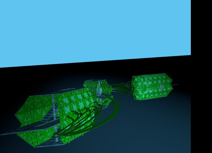 Biodegradable Composites and Living Walls Define a Sustainable Multi-Use Space