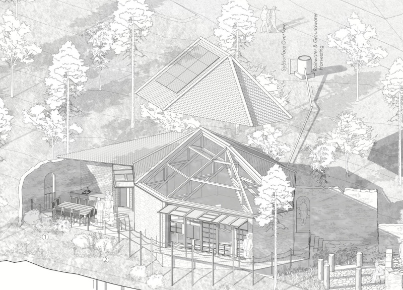 Mycelium Walls and Cross-Laminated Timber Create Ecological Spaces for Community Wellness