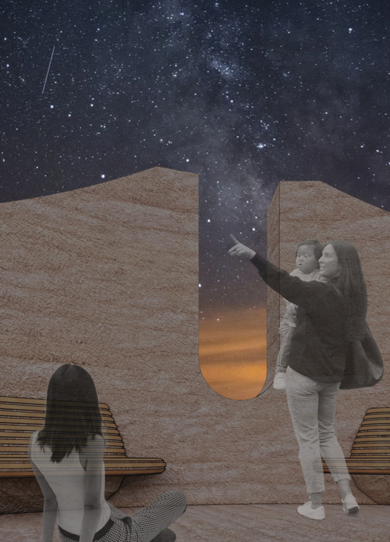 Rammed Earth Walls and Cork Flooring Define a Sustainable Community Space