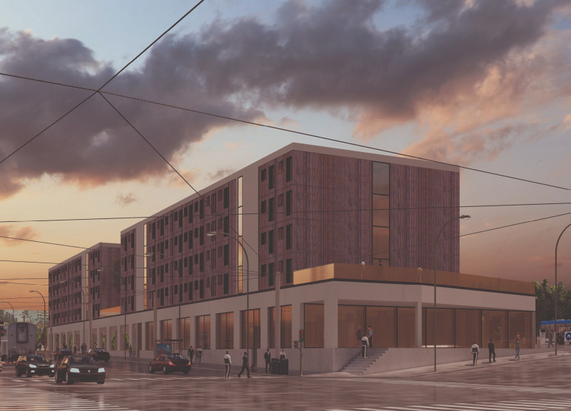 Modular Housing Solution with Prefabricated Wooden Units and Integrated Community Facilities