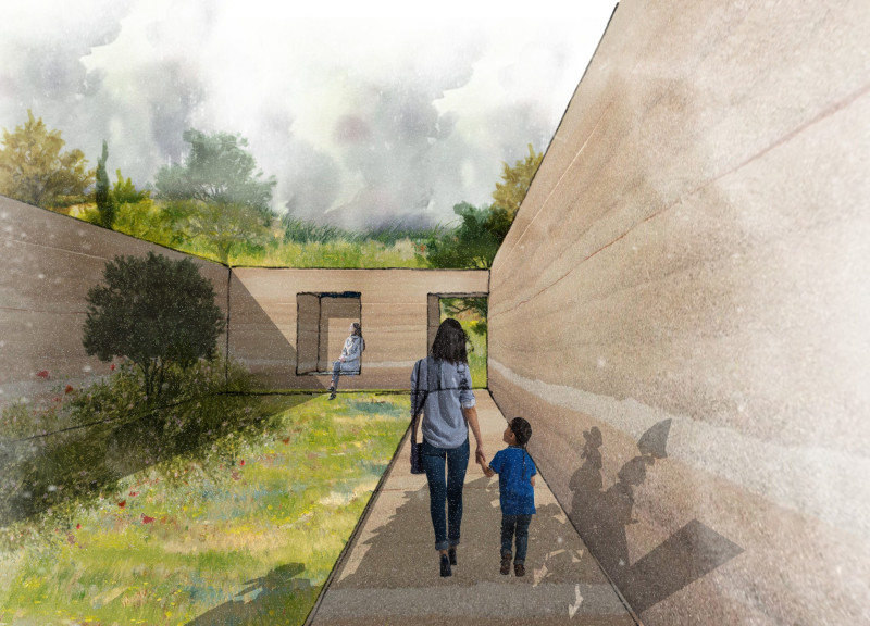 Textured Rammed Earth and Reflective Gardens in a Multi-Generational Retreat