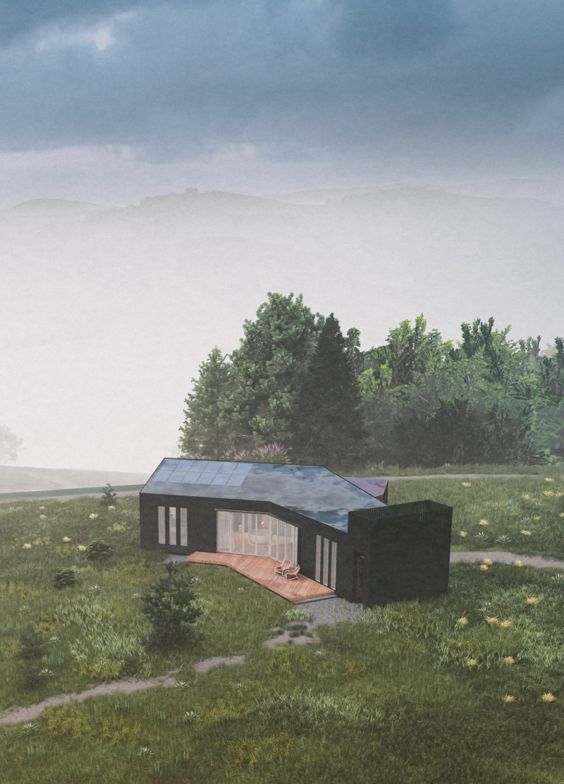 Charred Cladding and Cross-Laminated Timber in a Forest Cabin Design