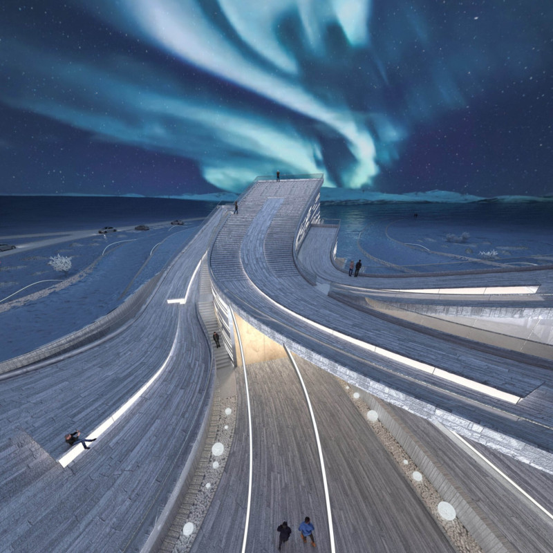 Concrete and Wood Pavilion Emphasizing Light Between Cave and Sky