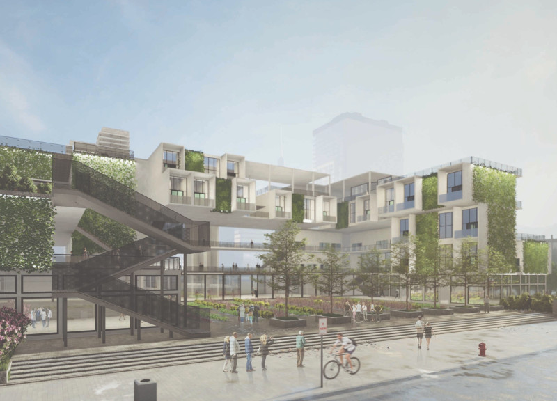 Vertical Gardens and Tetris Modules in a Sustainable Housing Project