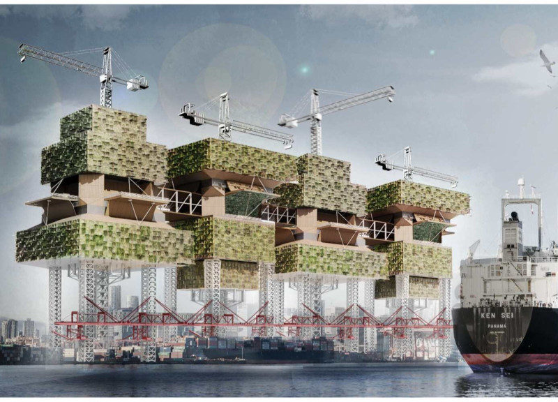 Modular Housing Above Decommissioned Infrastructure with Wood Panel Construction