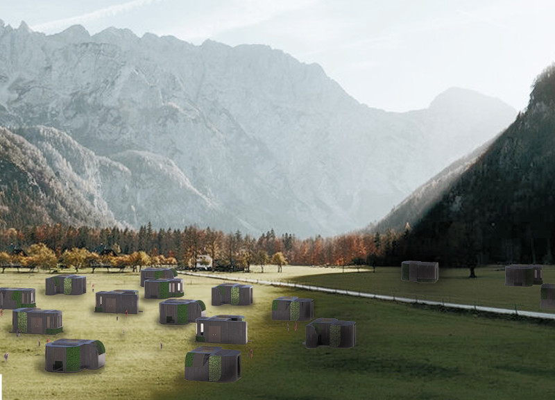 Recycled Steel Framework with Solar Panels Integrating Vertical Gardens in Modular Urban Housing