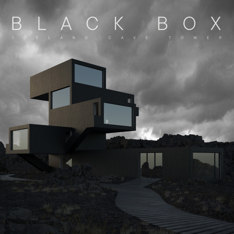 Black Carbonized Wood Structure Emphasizing Geological Education in Iceland