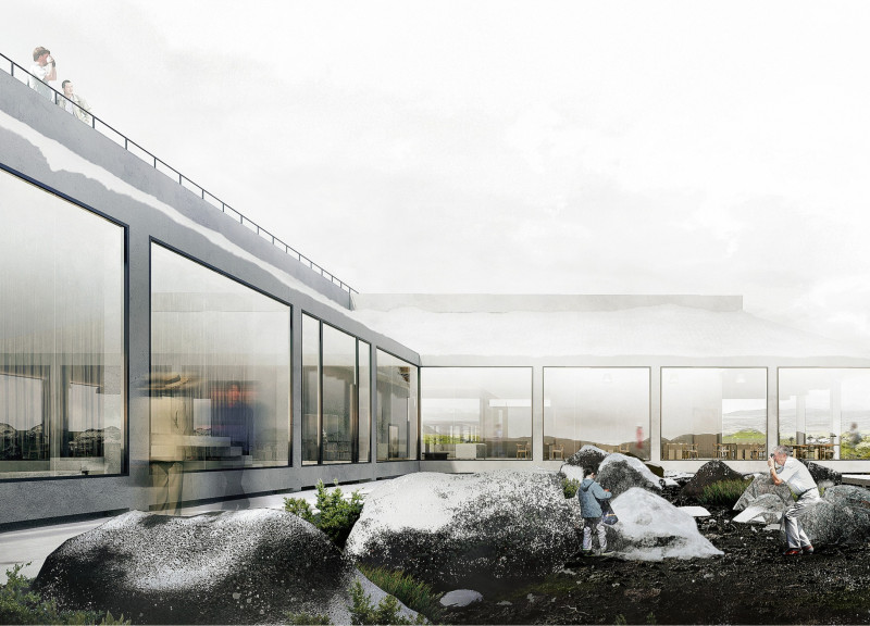 Panoramic Views Framed by Turf House Design for Community Gathering
