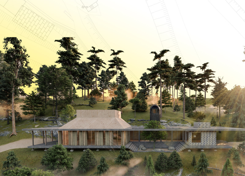 Wind Tower Integration and Solar Panel Sustainability in a Yoga Retreat