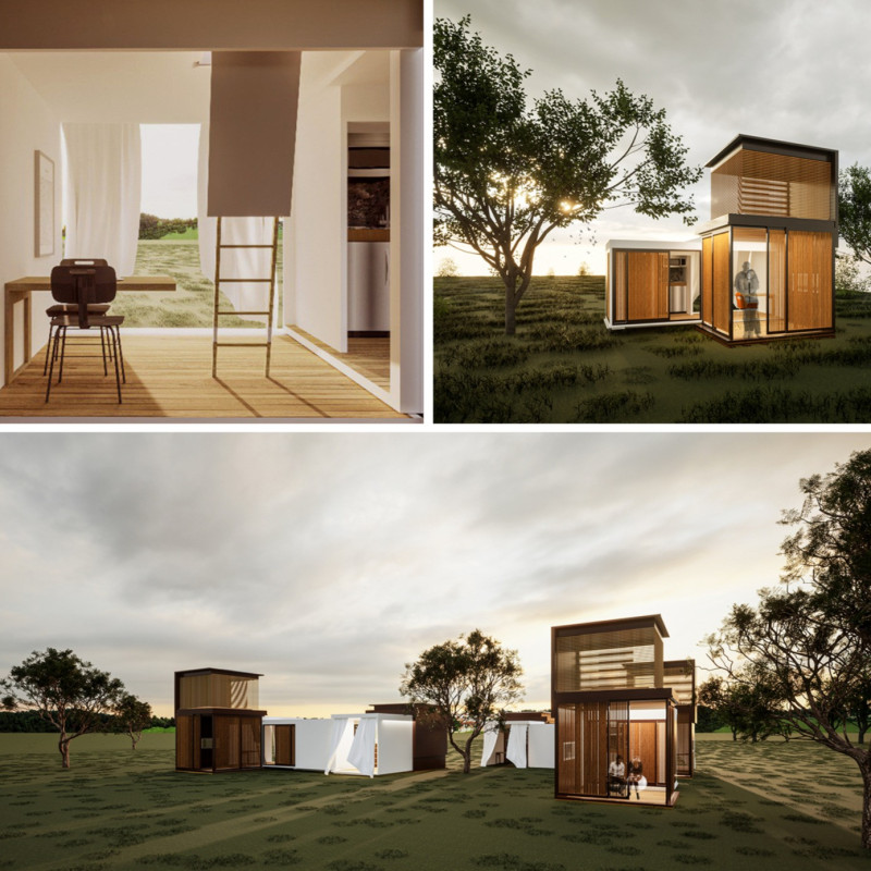 Bamboo and Laminated Timber Units Designed for Flexible Living Solutions
