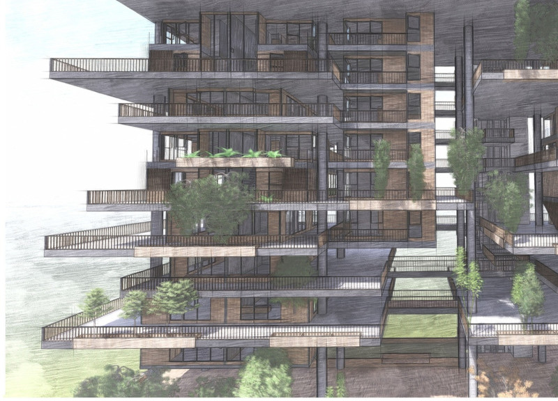 Hydroponic Terraces with Prefabricated Panels for Community Well-Being