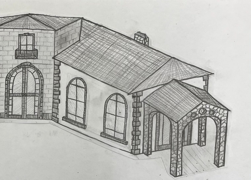 Gabled Roof Cottages with Stucco Finish and Integrated Green Spaces