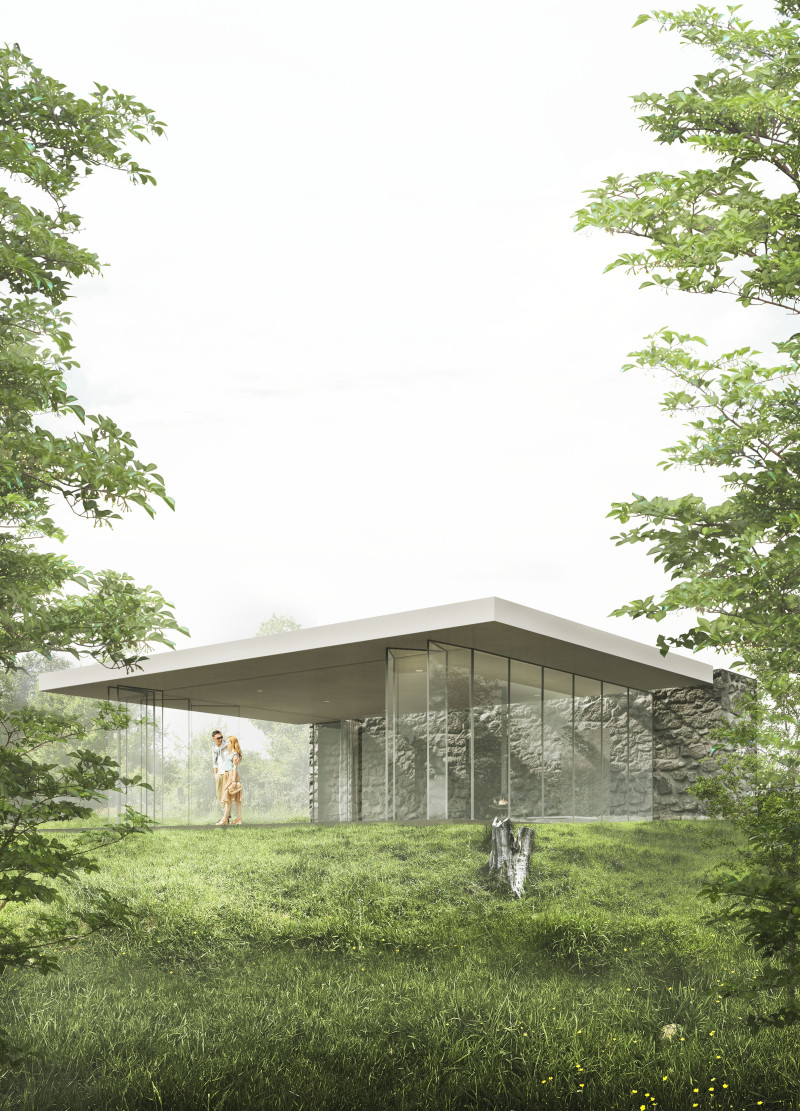 Glazed Walls and Natural Stone in a Cozy Couples Retreat