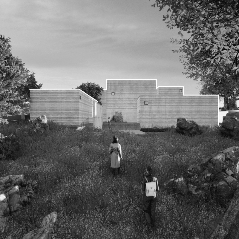 Rammed Earth Walls and Community Workshops in a Topographically Designed Space