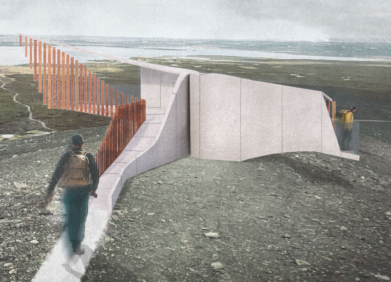 Framed Views of Hverfjall with Cor-Ten and Lava-Crete Pathways