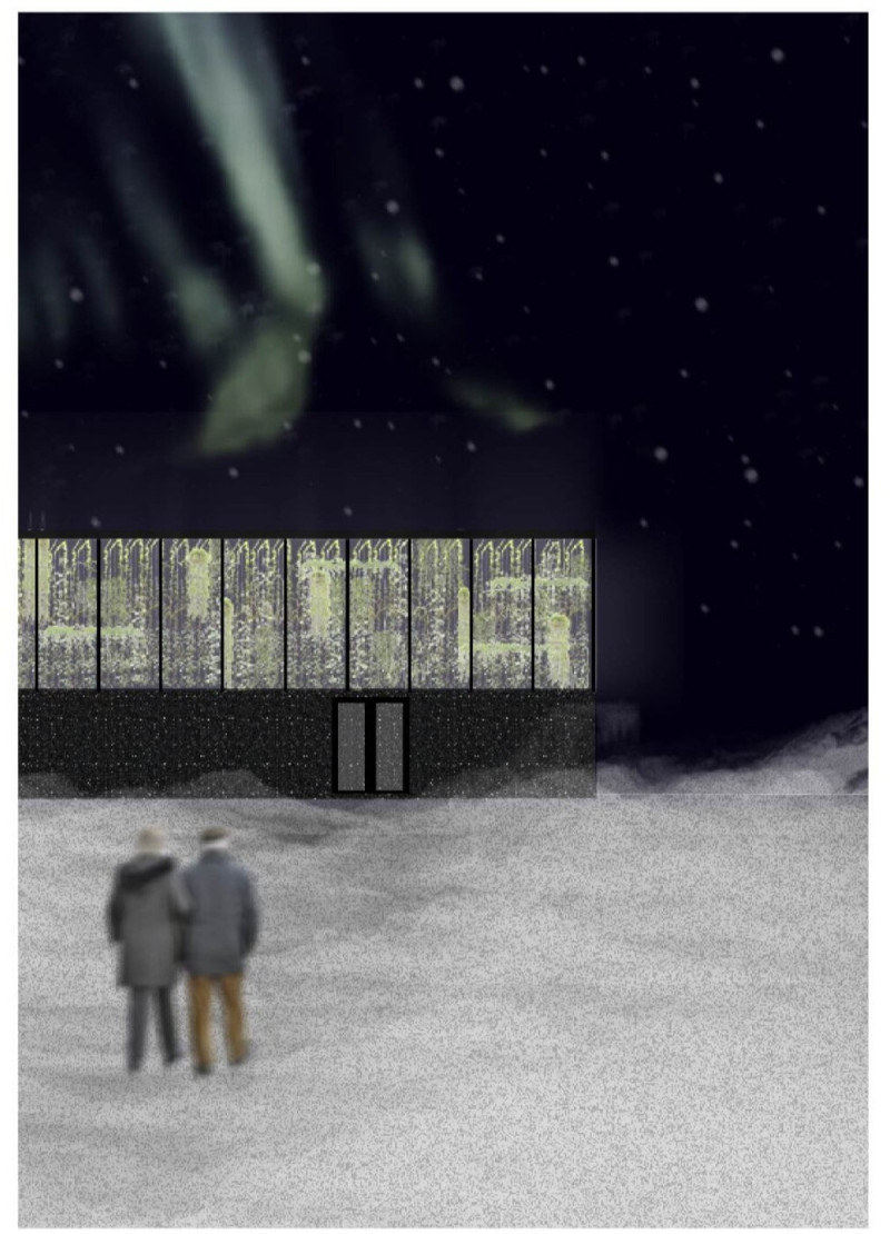 Enclosed Greenery in a Light-Filled Space for Community Dining