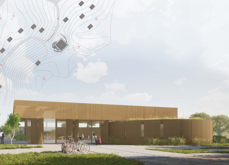 Contemplation Deck and Stone Walls Shaping Community Interaction