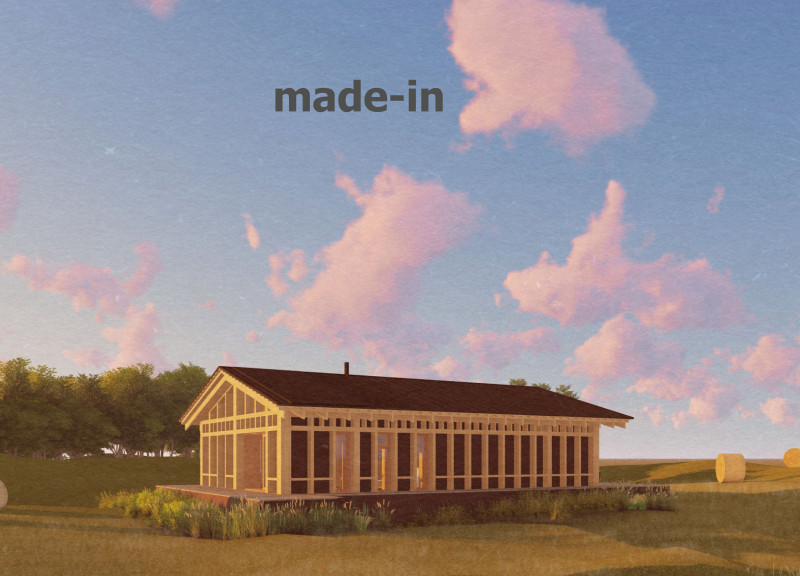 Panoramic Bathing Experience in a Compact Straw Bale Cabin