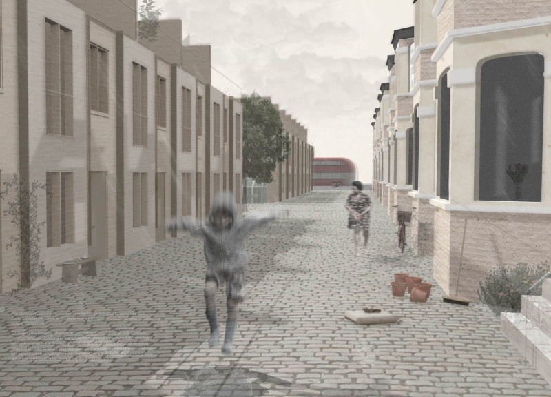 Pedestrian-Friendly Mews Addressing the Housing Crisis Through Road Network Transformation