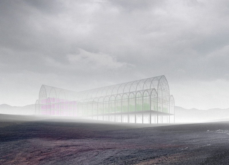 Transparent Glass and Prefabricated Steel in a Community Greenhouse with Worship Space