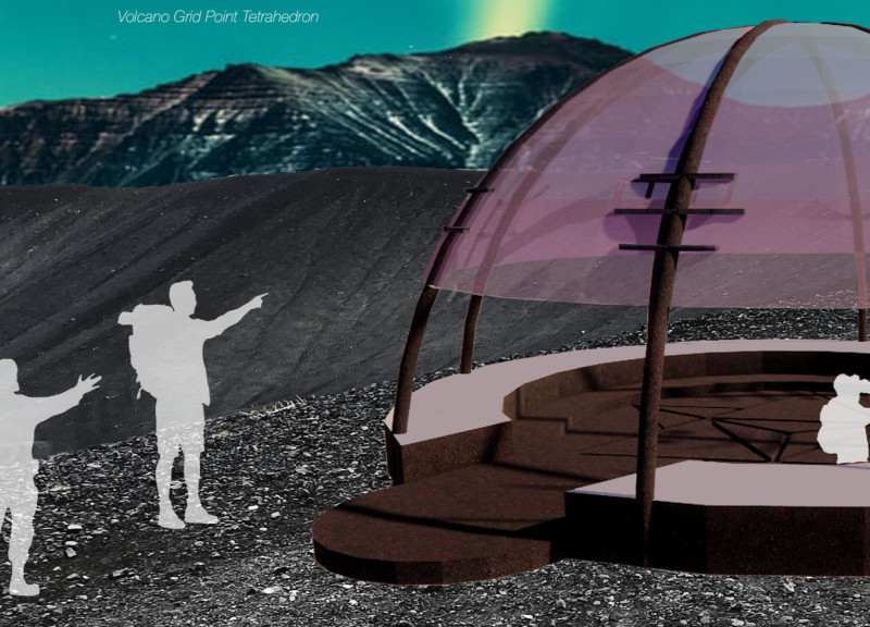 Exploring Volcanic Ashcrete and Translucent Roof in a Guiding Lookout Point