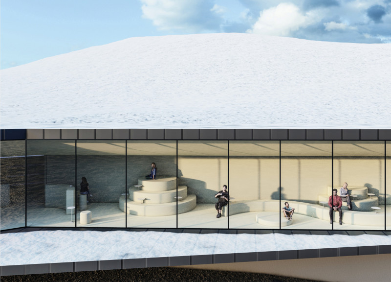 Curved Roof and Cold-Formed Steel Structure Embrace Scenic Volcanic Landscape