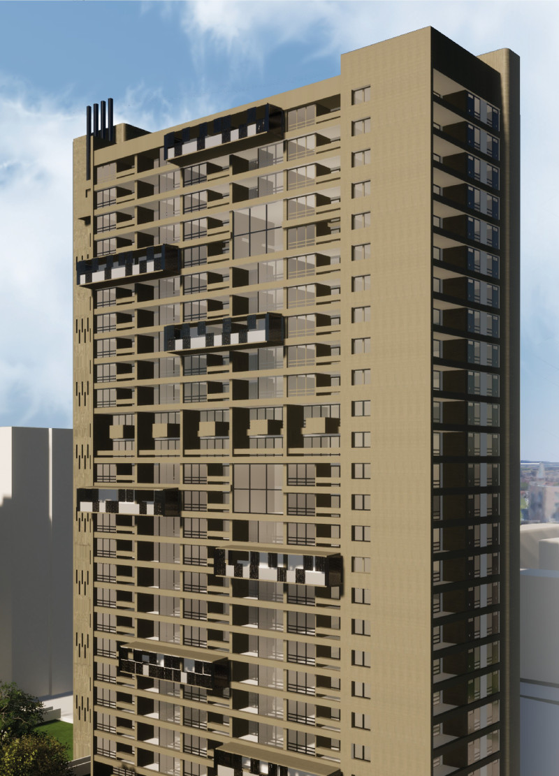 Panoramic Green Roof with Internal Gardens in Co-Housing Development