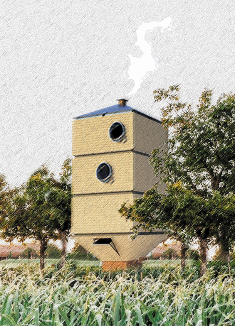 Stackable Living Modules with Biodegradable Straw Construction