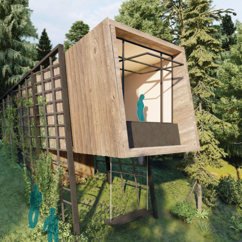 Birch Plywood Pods Embracing Celestial Views in a Sustainable Retreat