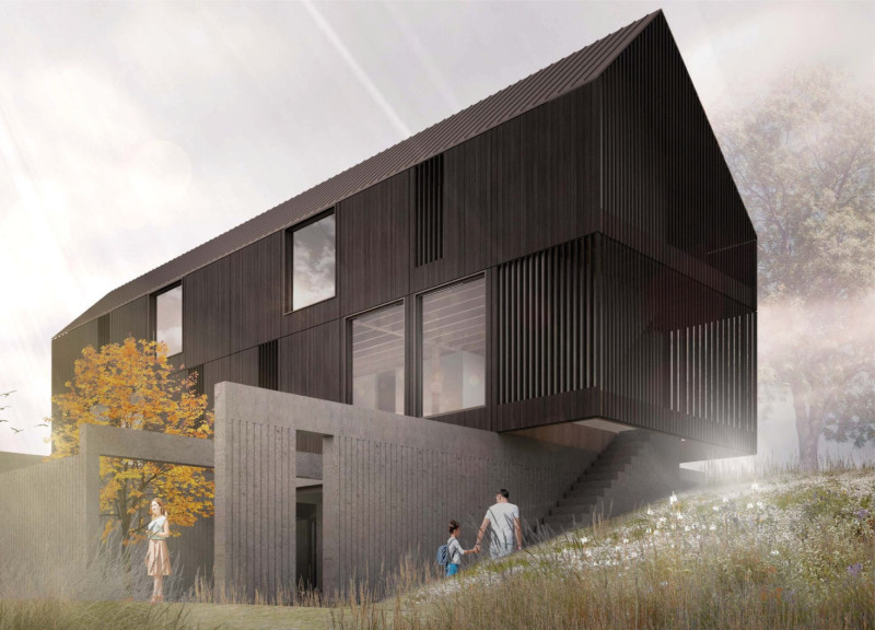 Charred Wood Facades and Exposed Concrete Create a Harmonious Residential Space