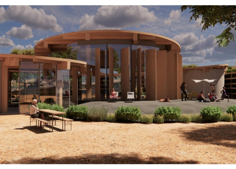 Circular Spaces Framed by Timber and Landscape Integration