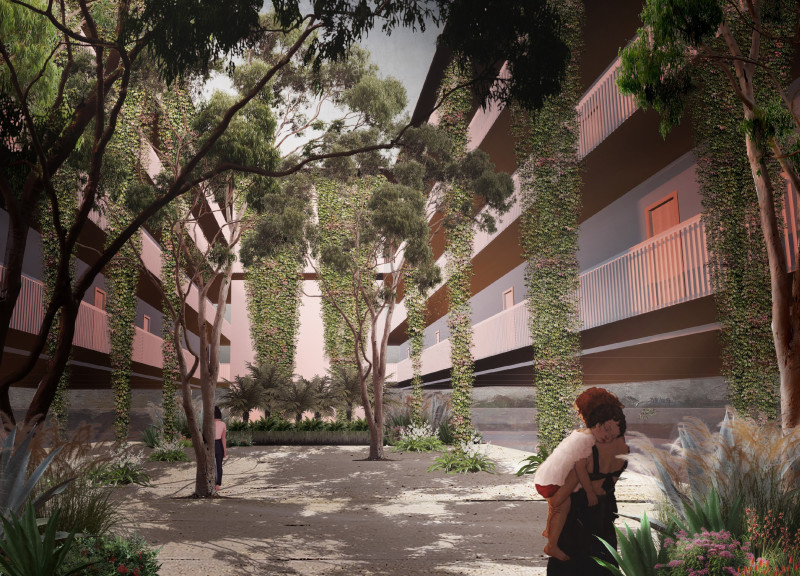 Boston Ivy-Clad Community Hub with Double-Walled Steel Framing