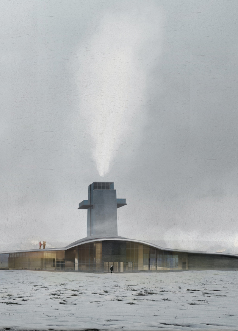 Tectonic-Inspired Tower Integrating Concrete and Geothermal Systems for Visitor Engagement