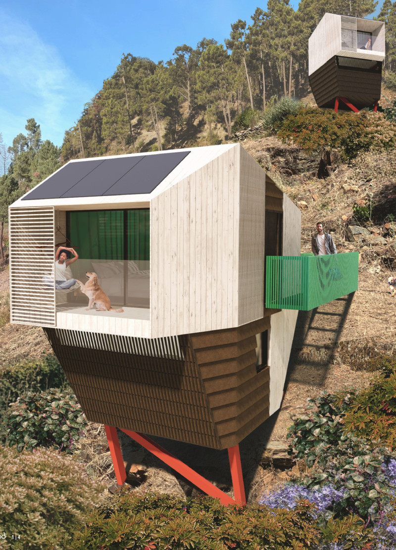 Wood and Cork Retreat with Southern Exposure