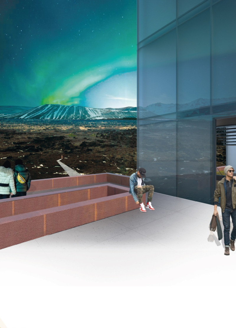 Recycled Wood Integration and Green Roofs Amid Iceland's Thermal Caves
