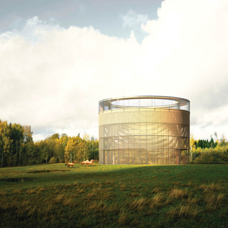 Timber Louvres Framing Panoramic Views in a Biosphere Observation Structure